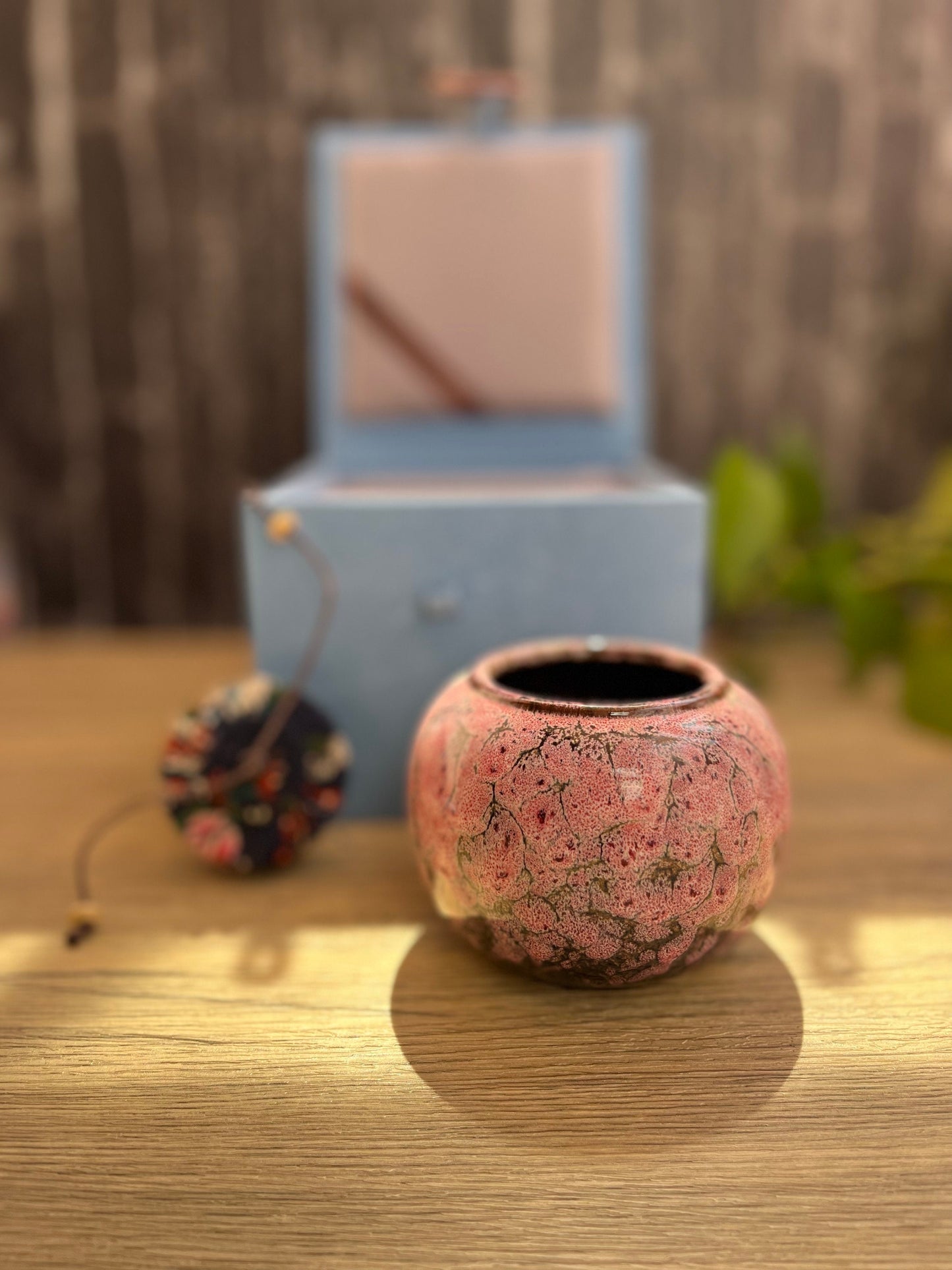 Airtight ceramic tea jar with decorative patterns and smooth finish