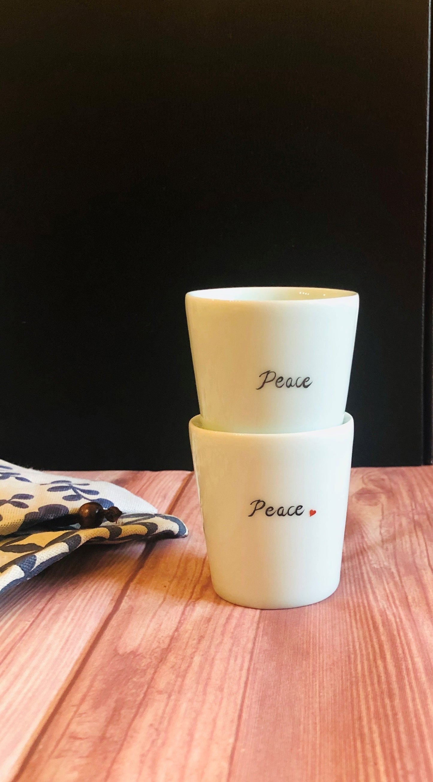 Mini Cup with Handwritten Words | Home Relax Studio